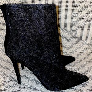 Black lace booties